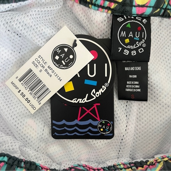 Maui and Sons 6” Scratch That Pool Shorts Sz S *H13 - Picture 4 of 4